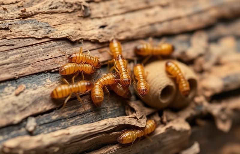 Close-up photograph of termites found in Iowa homes